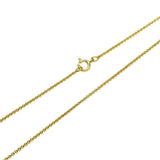 Yellow Gold Flashed Sterling Silver 1mm Thin Cable Rolo Chain Necklace, 20 Inches - Presidential Brand (R)