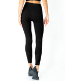 Mesh Seamless Legging with Ribbing Detail - Black - Presidential Brand (R)