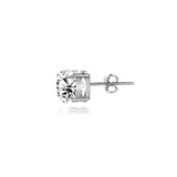 Sterling Silver White Topaz 4mm Round-Cut Solitaire Stud Earrings - Presidential Brand (R)