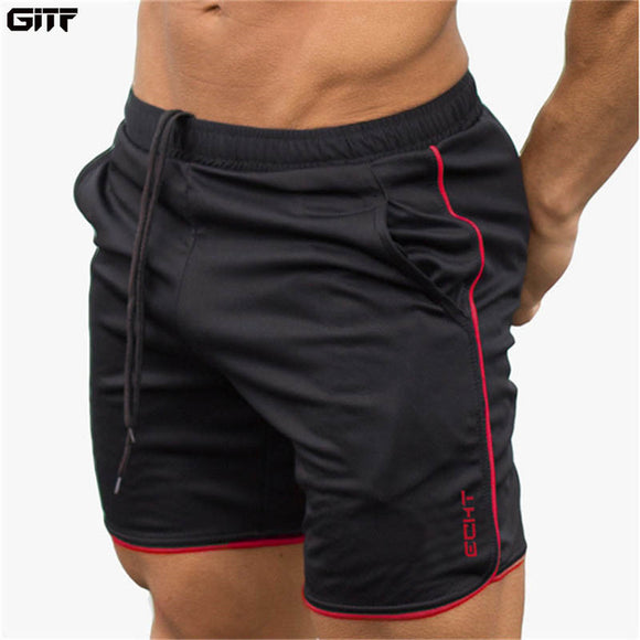 GITF mens gym fitness shorts Bodybuilding jogging workout male shorts pants sport Run Breathable Quick drying Mesh Sweatpants