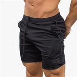 GITF mens gym fitness shorts Bodybuilding jogging workout male shorts pants sport Run Breathable Quick drying Mesh Sweatpants