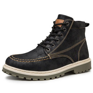 PU leather footwear fashion classic motorcycle boots spring and autumn high-top large size men shoes zapatos de hombre - Presidential Brand (R)