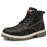 PU leather footwear fashion classic motorcycle boots spring and autumn high-top large size men shoes zapatos de hombre - Presidential Brand (R)
