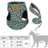 Pet Dog Cat Vest Outdoor Travel Harness Leash Set for Puppy Cat Rabbit Floral Pattern Kitten Walking Harnesses Pet Cat Products - Presidential Brand (R)
