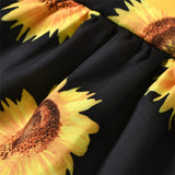 ZAFILLE Sunflower Print Romper Baby Headband 2Pcs V-neck Ruffle Lace Bodysuit For Newborn Onesie Infant Girl Clothes Summer - Presidential Brand (R)