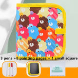 8/10/12 Pages Children Soft Painting Board Toy Creative Doodle Book With Water Based Colored Chalk Kids Drawing Toy For Gift