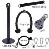 Fitness Pulley Cable System DIY Loading Pin Lifting Triceps Rope Machine Workout Adjustable Length Home Gym Sport Accessories - Presidential Brand (R)