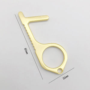 Portable Press Elevator Tool Hygiene Hand Antimicrobial Alloy EDC Door Opener Door Handle Key Metal Portable Door Opener - Presidential Brand (R)