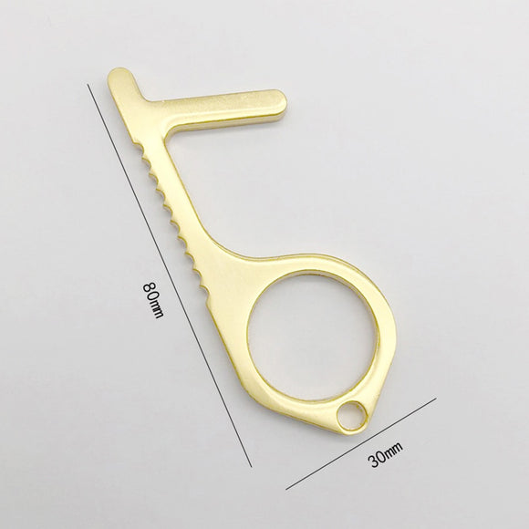 Portable Press Elevator Tool Hygiene Hand Antimicrobial Alloy EDC Door Opener Door Handle Key Metal Portable Door Opener - Presidential Brand (R)