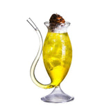300ml Red Wine Juice Glass Cup Mug With Built in Drinking Tube Straw Heat-resistance Cocktail Wine Glass - Presidential Brand (R)