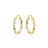 Yellow Gold Flashed Sterling Silver Chain Wrap Click-Top Hoop Earrings, 25mm - Presidential Brand (R)
