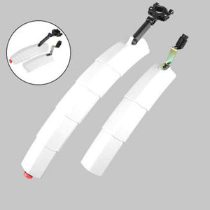 2PCS Mountain Bike Cycling Front Rear LED Mudguard Set Foldable Bicycle Bike Fender Taillight - Presidential Brand (R)