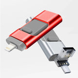 Supersonic 3 in 1 OTG Metal Usb Flash Drive pendrive For iPhone 6/6s/6Plus/7/7Plus/8/X Usb/Micro USB /Lightning for Android PC - Presidential Brand (R)