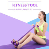 Fitness Gum 4 Tube Resistance Bands Latex Pedal Exerciser Sit-up Pull Rope Expander Elastic Bands Yoga equipment Pilates Workout - Presidential Brand (R)