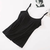 Women Padded Soft Casual Bra Tank Top Women Spaghetti Cami Top Vest Female Camisole With Built In Bra
