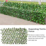 Retractable Artificial Garden Fence Wood Vines Climbing Frame Gardening Plant Fence Vegetable Plant Decor Greenery Walls 40a - Presidential Brand (R)