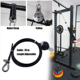 Fitness Pulley Cable System DIY Loading Pin Lifting Triceps Rope Machine Workout Adjustable Length Home Gym Sport Accessories - Presidential Brand (R)