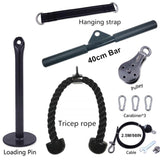 Fitness Pulley Cable System DIY Loading Pin Lifting Triceps Rope Machine Workout Adjustable Length Home Gym Sport Accessories - Presidential Brand (R)
