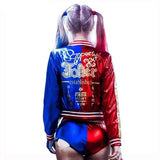 Halloween Harley Quinn Costumes Cosplay Kids Girls Set with Wig Gloves Fancy Jacket Shorts T-shirt Full Set
