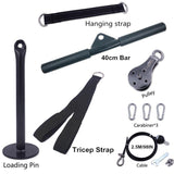 Fitness Pulley Cable System DIY Loading Pin Lifting Triceps Rope Machine Workout Adjustable Length Home Gym Sport Accessories - Presidential Brand (R)