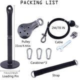 Fitness Pulley Cable System DIY Loading Pin Lifting Triceps Rope Machine Workout Adjustable Length Home Gym Sport Accessories - Presidential Brand (R)