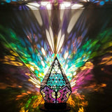 Polar Star Large Floor Lamp Wood LED Night Light Arts Crafts Colorful Diamond Bohemian Lights Decorative Table Lamps Home Decor