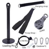 Fitness Pulley Cable System DIY Loading Pin Lifting Triceps Rope Machine Workout Adjustable Length Home Gym Sport Accessories - Presidential Brand (R)