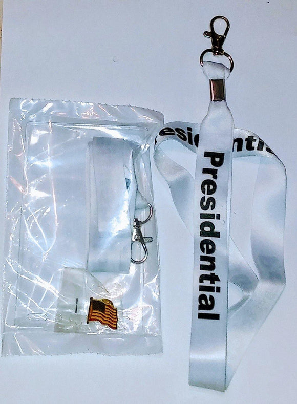 PRESIDENTIAL LANYARD With Gold America Flag Pin - Presidential Brand (R)