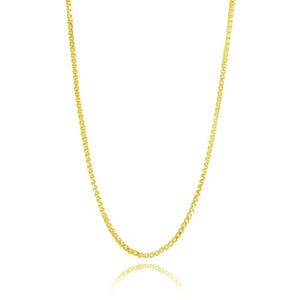 Yellow Gold Flashed Sterling Silver 1mm Box Chain Dainty Necklace, 16 Inches - Presidential Brand (R)
