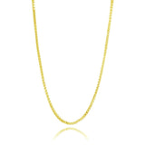 Yellow Gold Flashed Sterling Silver 1mm Box Chain Dainty Necklace, 16 Inches - Presidential Brand (R)