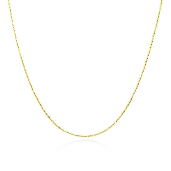 Yellow Gold Flashed Sterling Silver Italian .75mm Diamond-Cut Snake Chain Necklace, 16 Inches - Presidential Brand (R)