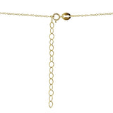 Yellow Gold Flashed Sterling Silver C Letter Initial Alphabet Name Personalized 925 Silver Necklace, 15” + Extender - Presidential Brand (R)
