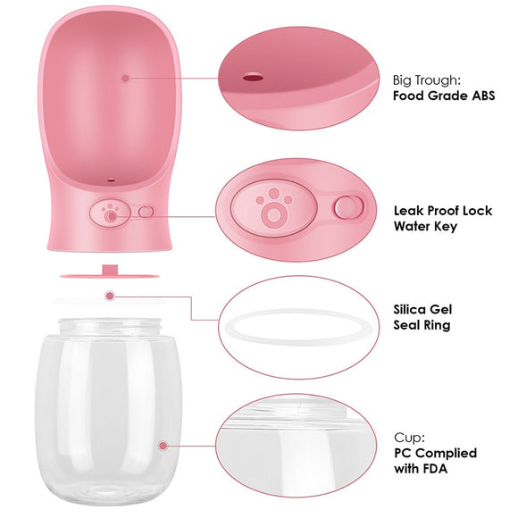 Pet Dog Water Bottle Portable Bottle for Small Medium Large Dog Leakage-proof Dogs Water Bottle Outdoor Water Bowl for Dogs - Presidential Brand (R)