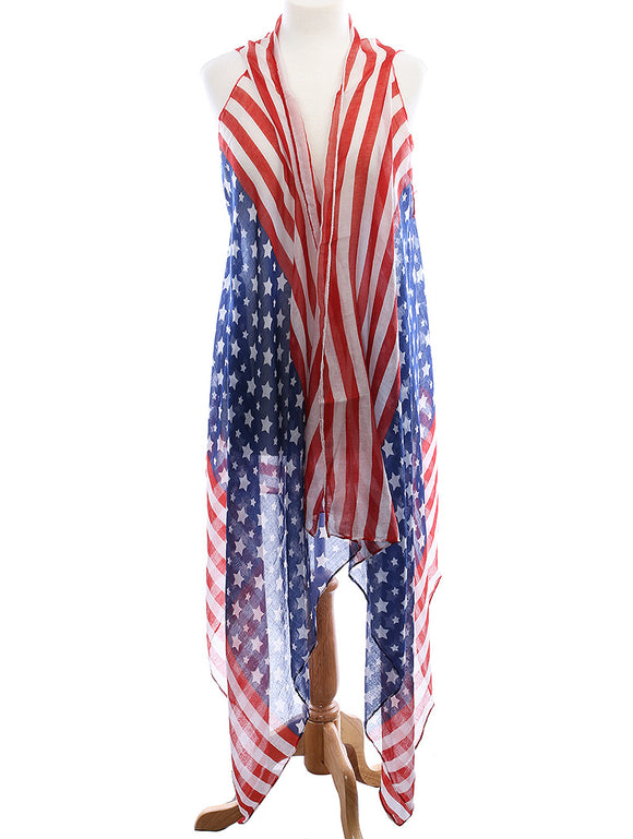 Presidential Records- American Flag Scarf Red White And Blue