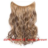 S-noilite 20inch Invisible Wire No Clip One Piece Halo Hair Extension flip in false hair Hairpieces Synthetic hair for women - Presidential Brand (R)