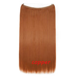 S-noilite 20inch Invisible Wire No Clip One Piece Halo Hair Extension flip in false hair Hairpieces Synthetic hair for women - Presidential Brand (R)