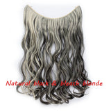 S-noilite 20inch Invisible Wire No Clip One Piece Halo Hair Extension flip in false hair Hairpieces Synthetic hair for women - Presidential Brand (R)