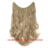 S-noilite 20inch Invisible Wire No Clip One Piece Halo Hair Extension flip in false hair Hairpieces Synthetic hair for women - Presidential Brand (R)