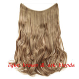 S-noilite 20inch Invisible Wire No Clip One Piece Halo Hair Extension flip in false hair Hairpieces Synthetic hair for women - Presidential Brand (R)