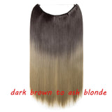S-noilite 20inch Invisible Wire No Clip One Piece Halo Hair Extension flip in false hair Hairpieces Synthetic hair for women - Presidential Brand (R)