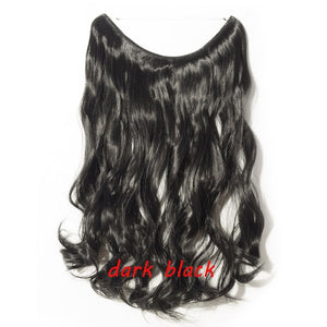 S-noilite 20inch Invisible Wire No Clip One Piece Halo Hair Extension flip in false hair Hairpieces Synthetic hair for women - Presidential Brand (R)