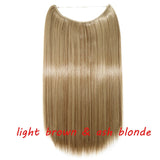 S-noilite 20inch Invisible Wire No Clip One Piece Halo Hair Extension flip in false hair Hairpieces Synthetic hair for women - Presidential Brand (R)