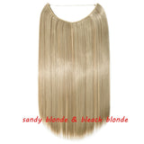 S-noilite 20inch Invisible Wire No Clip One Piece Halo Hair Extension flip in false hair Hairpieces Synthetic hair for women - Presidential Brand (R)