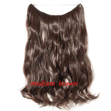 S-noilite 20inch Invisible Wire No Clip One Piece Halo Hair Extension flip in false hair Hairpieces Synthetic hair for women - Presidential Brand (R)