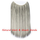 S-noilite 20inch Invisible Wire No Clip One Piece Halo Hair Extension flip in false hair Hairpieces Synthetic hair for women - Presidential Brand (R)