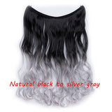 S-noilite 20inch Invisible Wire No Clip One Piece Halo Hair Extension flip in false hair Hairpieces Synthetic hair for women - Presidential Brand (R)