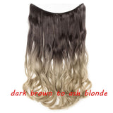 S-noilite 20inch Invisible Wire No Clip One Piece Halo Hair Extension flip in false hair Hairpieces Synthetic hair for women - Presidential Brand (R)