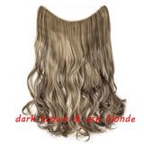 S-noilite 20inch Invisible Wire No Clip One Piece Halo Hair Extension flip in false hair Hairpieces Synthetic hair for women - Presidential Brand (R)