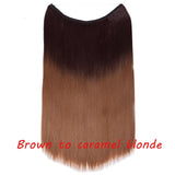 S-noilite 20inch Invisible Wire No Clip One Piece Halo Hair Extension flip in false hair Hairpieces Synthetic hair for women - Presidential Brand (R)