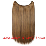 S-noilite 20inch Invisible Wire No Clip One Piece Halo Hair Extension flip in false hair Hairpieces Synthetic hair for women - Presidential Brand (R)